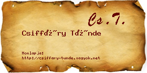 Csiffáry Tünde névjegykártya