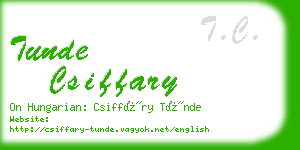 tunde csiffary business card